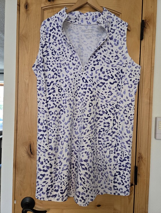 Tommy Bahama Dresses & Skirts - Tommy Bahama Island Zone Sleeveless Blue White Leopard Print Dress w/ Pockets XL